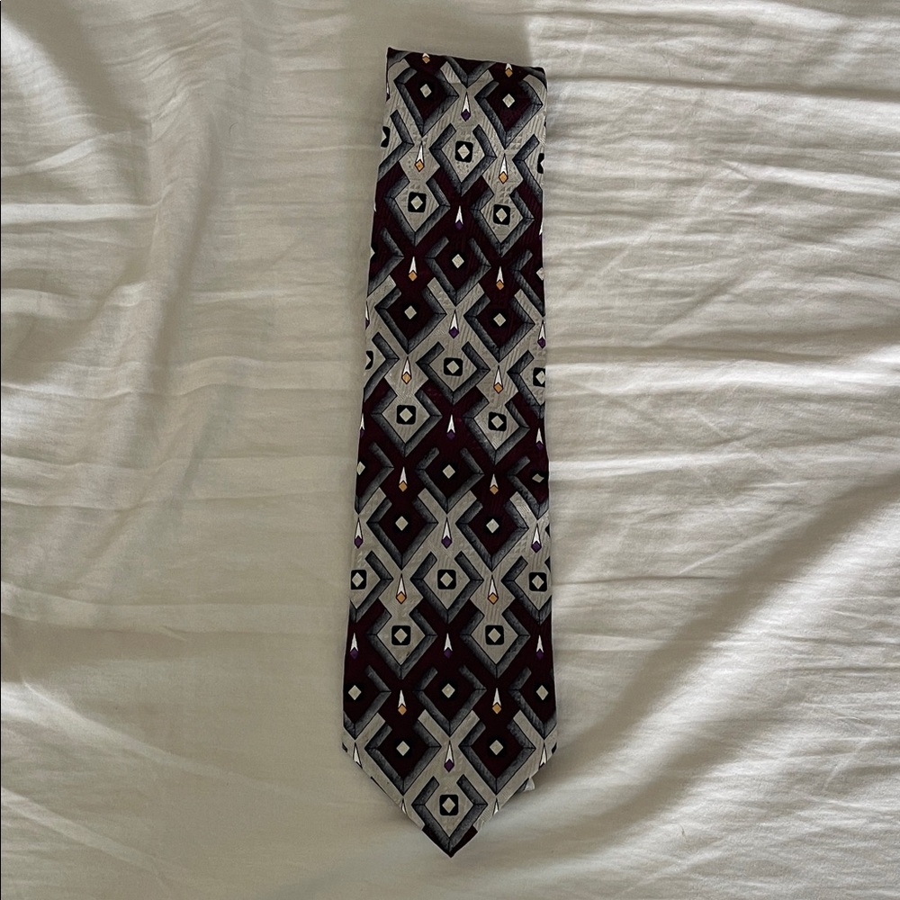 Matix Geometric Tie - Black, Gray, and Gold